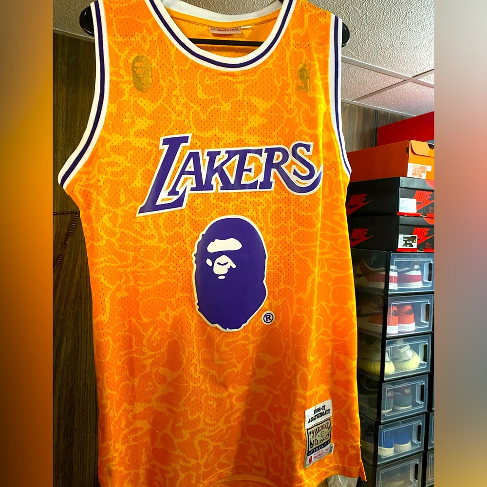 Mitchell and Ness And Bape collab Lakers Jersey